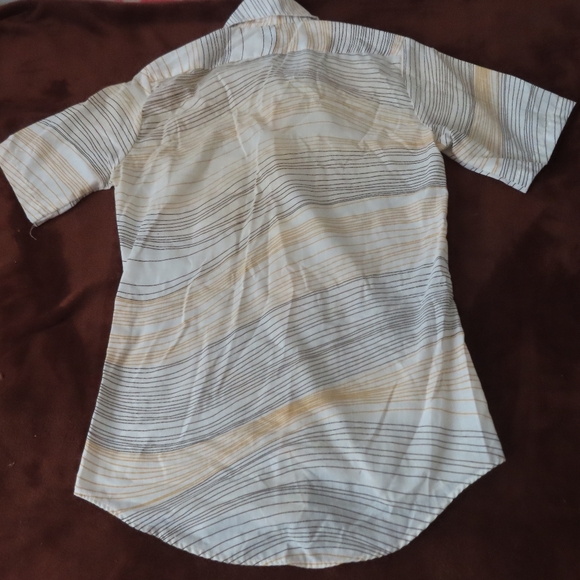VTG H.I.S. Button Up Shirt striped press free Small 14-14.5 Rare USA dagger - Picture 5 of 7